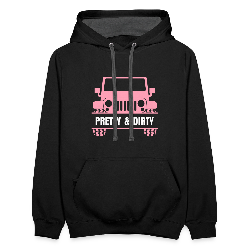 PGJS Dirty & Pretty Two toned unisex Hoodie - black/asphalt