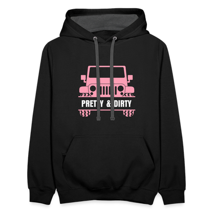 PGJS Dirty & Pretty Two toned unisex Hoodie - black/asphalt