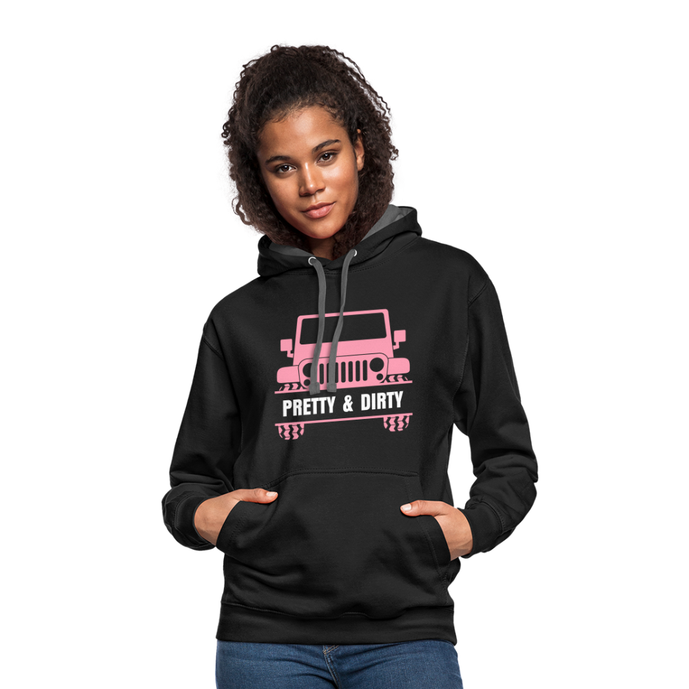 PGJS Dirty & Pretty Two toned unisex Hoodie - black/asphalt