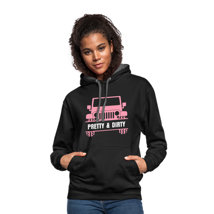 PGJS Dirty & Pretty Two toned unisex Hoodie - black/asphalt