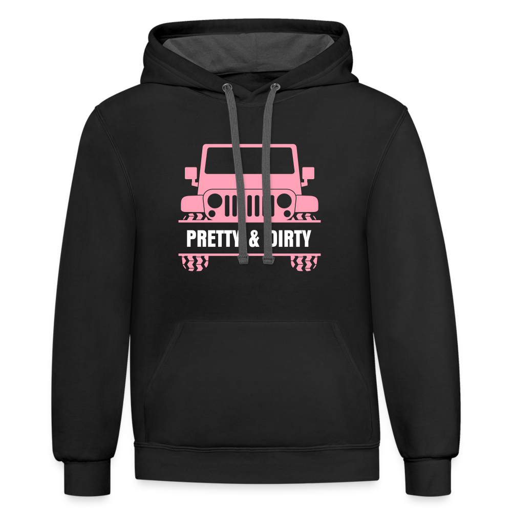 PGJS Dirty & Pretty Two toned unisex Hoodie - black/asphalt