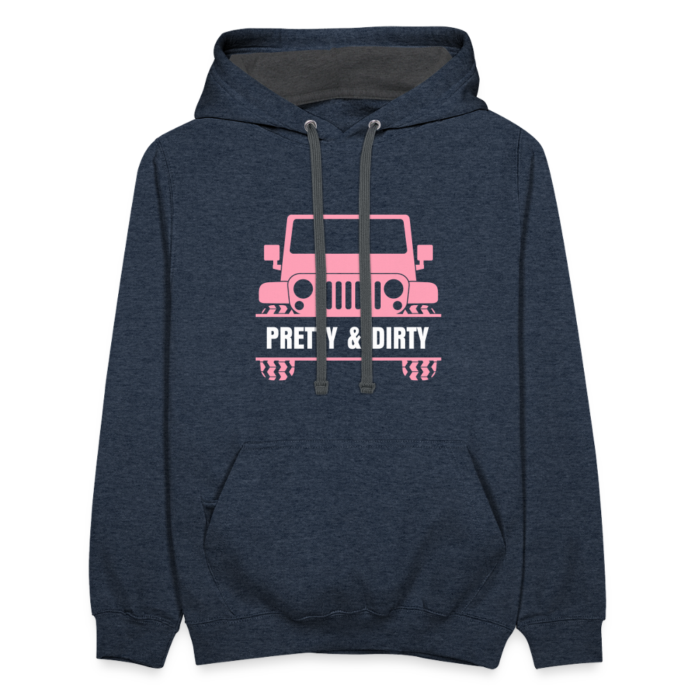 PGJS Dirty & Pretty Two toned unisex Hoodie - indigo heather/asphalt