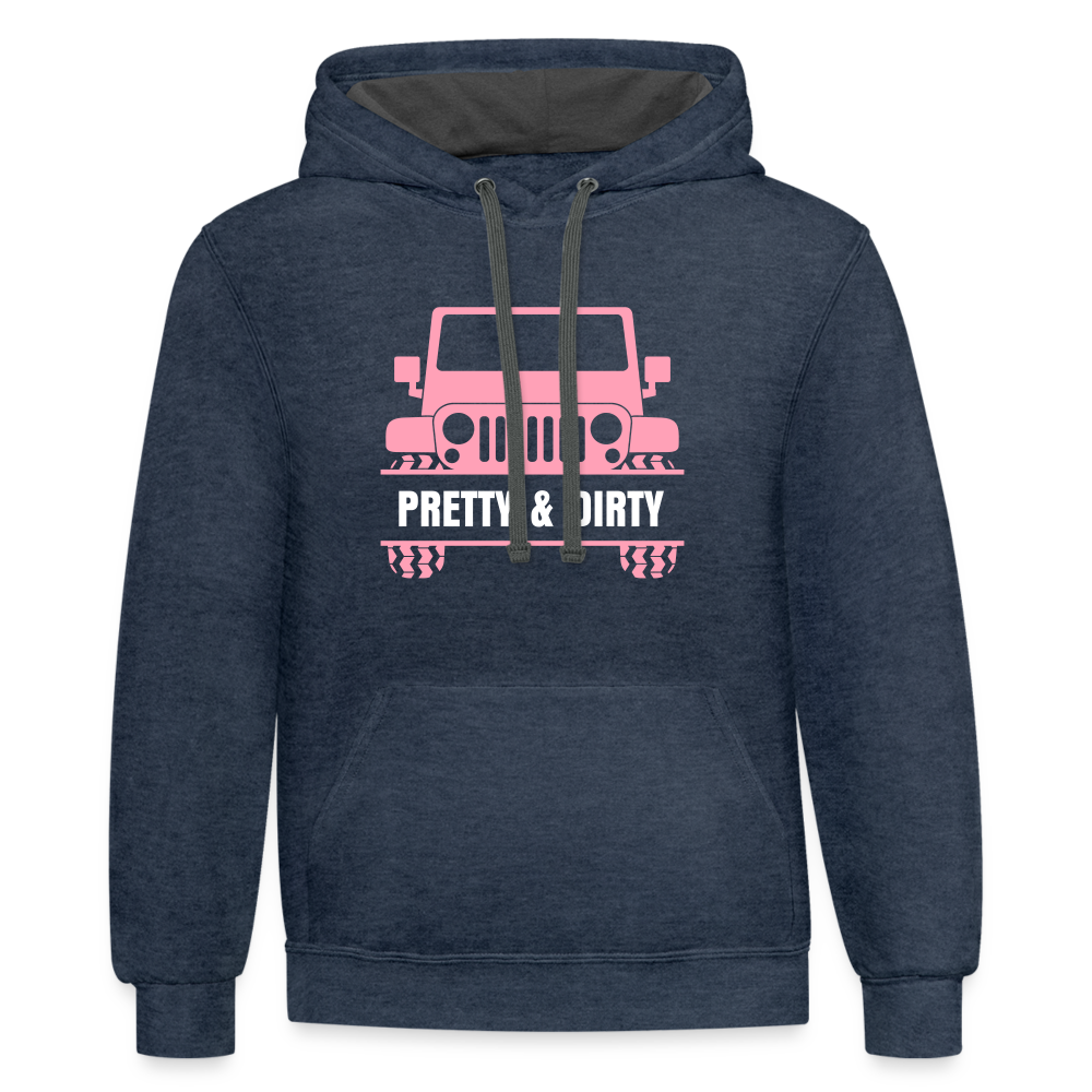 PGJS Dirty & Pretty Two toned unisex Hoodie - indigo heather/asphalt