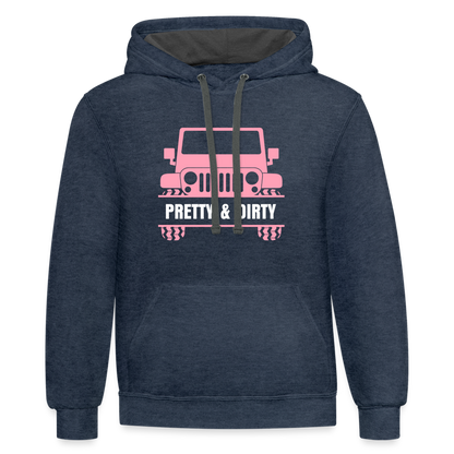 PGJS Dirty & Pretty Two toned unisex Hoodie - indigo heather/asphalt