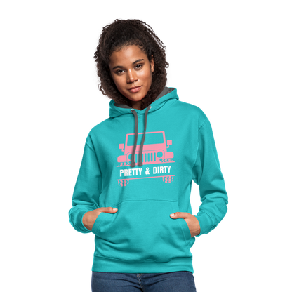 PGJS Dirty & Pretty Two toned unisex Hoodie - scuba blue/asphalt