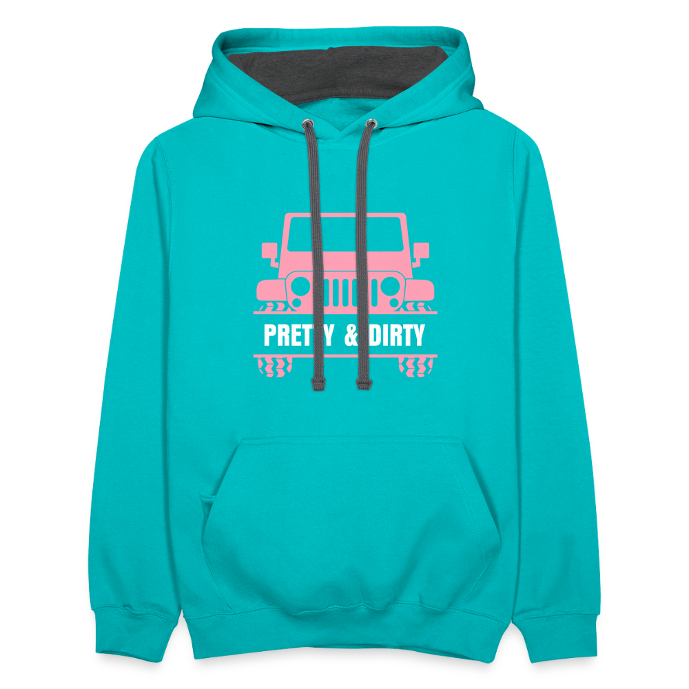 PGJS Dirty & Pretty Two toned unisex Hoodie - scuba blue/asphalt