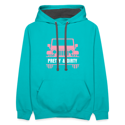 PGJS Dirty & Pretty Two toned unisex Hoodie - scuba blue/asphalt