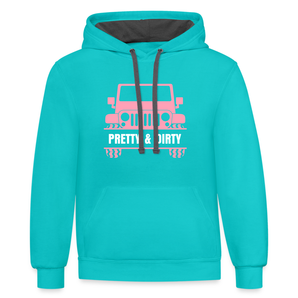 PGJS Dirty & Pretty Two toned unisex Hoodie - scuba blue/asphalt