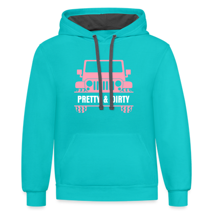 PGJS Dirty & Pretty Two toned unisex Hoodie - scuba blue/asphalt