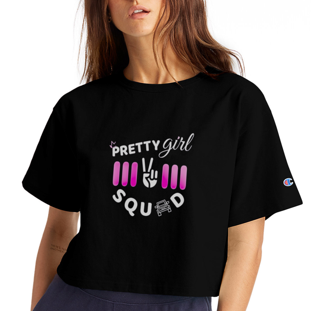 PGJS Logo Champion Women’s Cropped T-Shirt - black