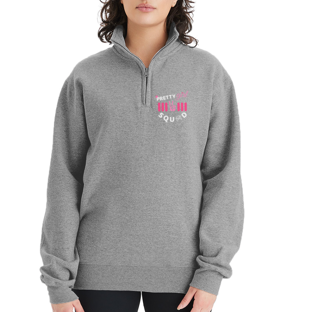 Can't Ride With Us Champion Unisex 1/4 Zip Pullover Sweatshirt - heather gray