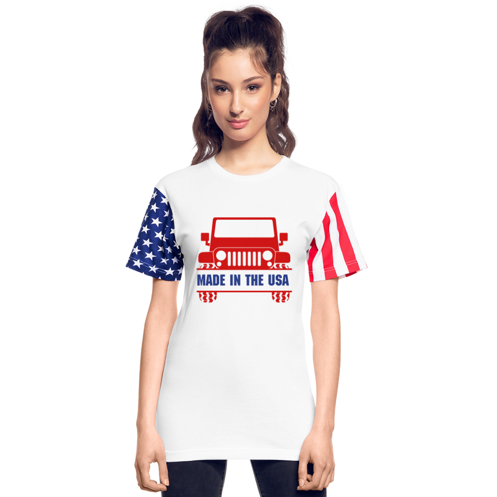 Made in the USA Adult Stars & Stripes T-Shirt | LAT Code Five™ 3976 - white