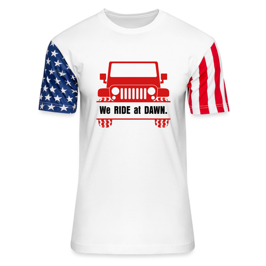 Ride at Dawn Adult Stars & Stripes T-Shirt | LAT Code Five™ 3976 - white