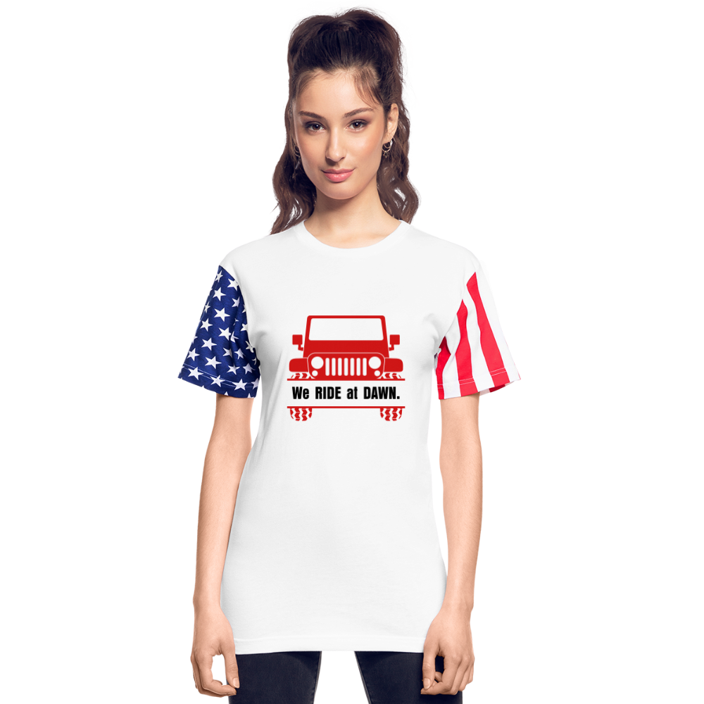 Ride at Dawn Adult Stars & Stripes T-Shirt | LAT Code Five™ 3976 - white